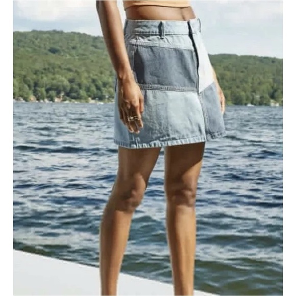 Wild Fable Patchwork Denim Jean Skirt Size 4 - Picture 3 of 9
